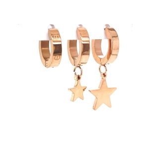 Chn-0137-63 Üçlü Çelik Küpe