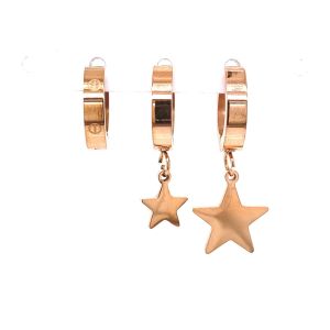 Chn-0137-63 Üçlü Çelik Küpe