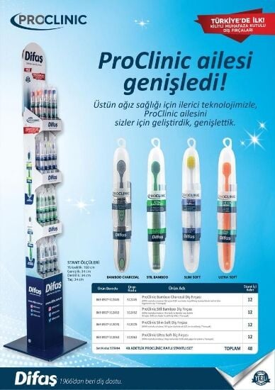 Difaş Proclinic Masa Üstü Karton Stant 48'li Set19
