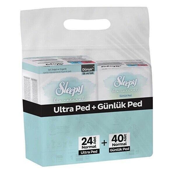 Sleepy Bio Natura Ultra Ped Normal 24 Adet + 32'li Günlük Ped