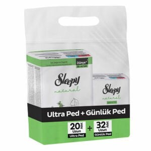 Sleepy Bio Natura Ultra Ped Uzun 20 Adet + 32'li Günlük Ped