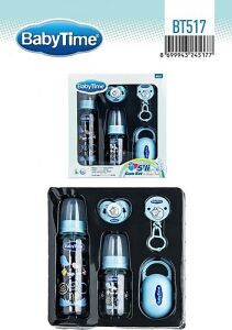 Baby Time BT517 Cam Biberon Seti 5'li - Mavi