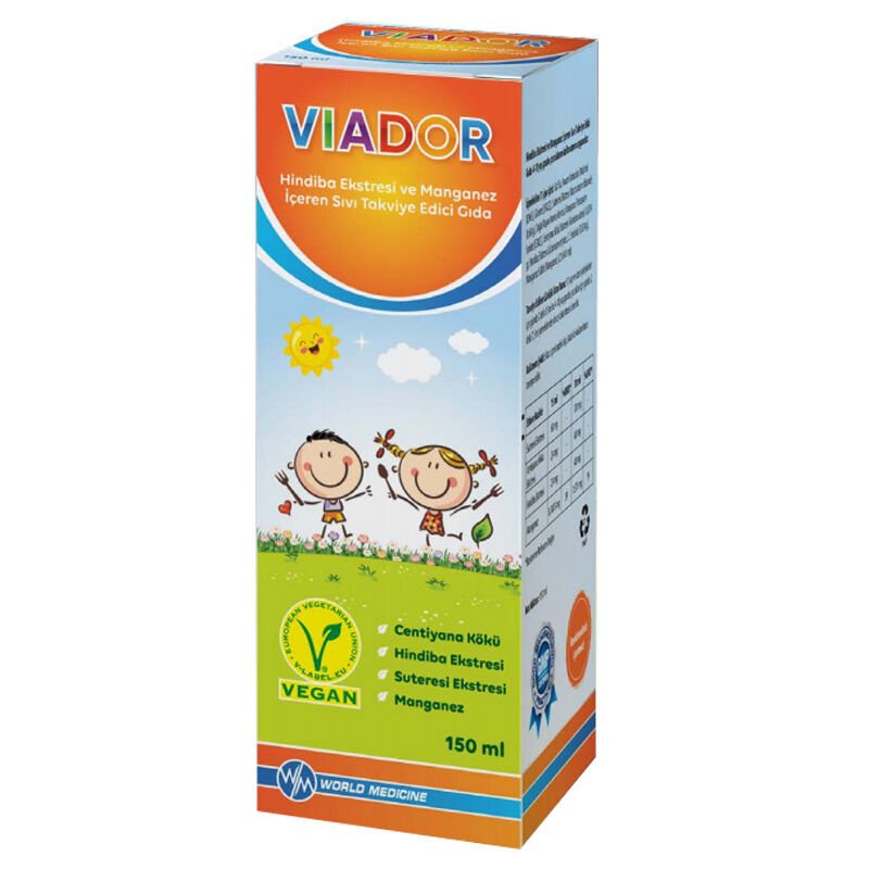 Viador Hindiba Ekstresi Ve Manganez İçeren Sıvı Takviye Edici Gıda 150 ml 2'li - Ovi Kayısı Peluş Hediyeli Paket