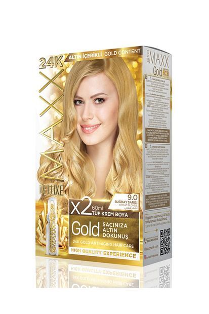 Maxx Deluxe Golden 24K 9.0 Doğal Sarı Saç Boyası 2'li 60 ml