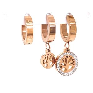 Chn-0137-165 Üçlü Çelik Küpe