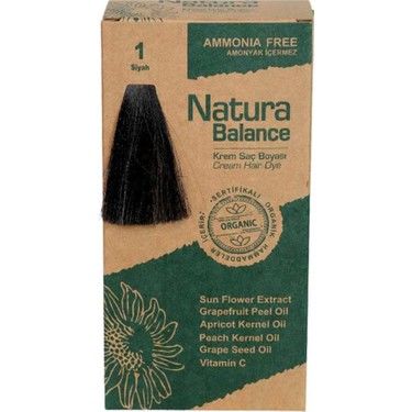 Natura Balance Organik Krem Saç Boyası 60 ml - 1 Siyah