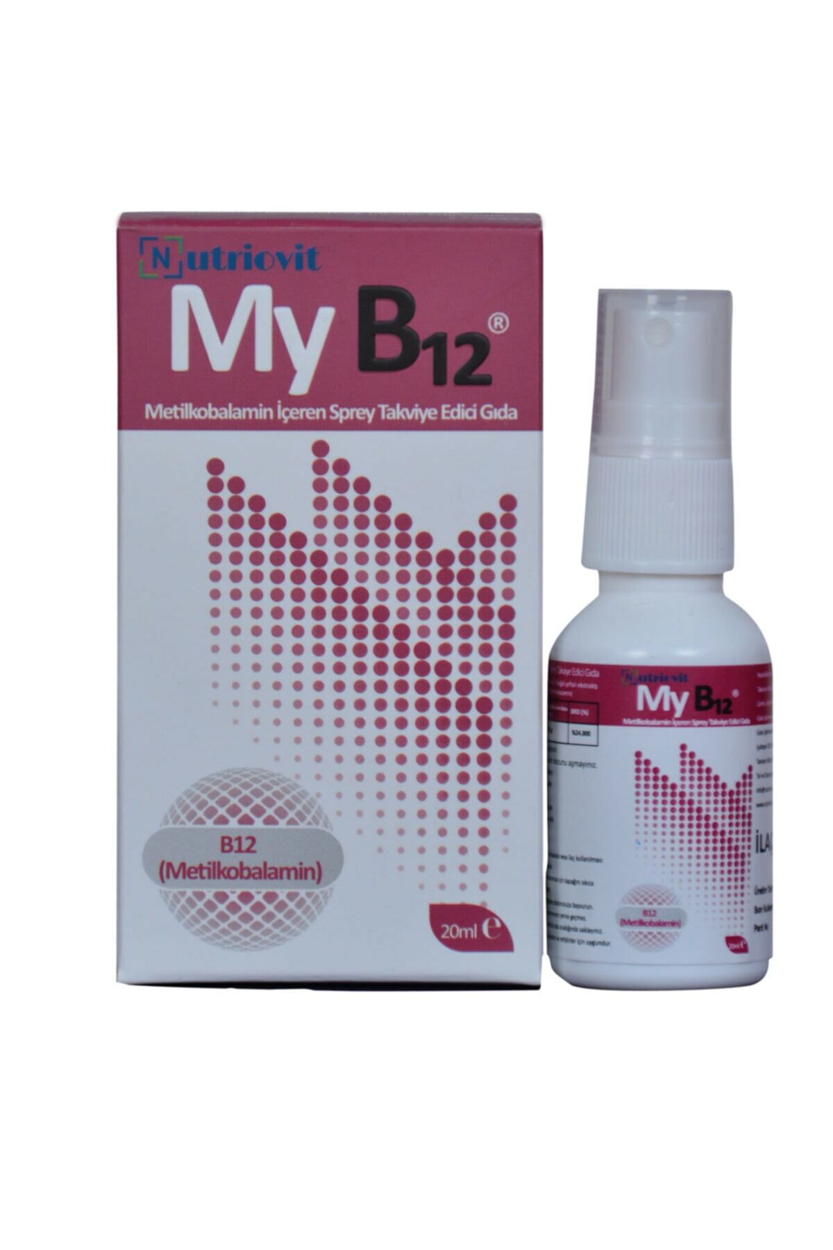 Nutriovit My B12 Metilkobalamin İçeren Sprey Takviye Edici Gıda 300 mcg Püskürtme 20 ml