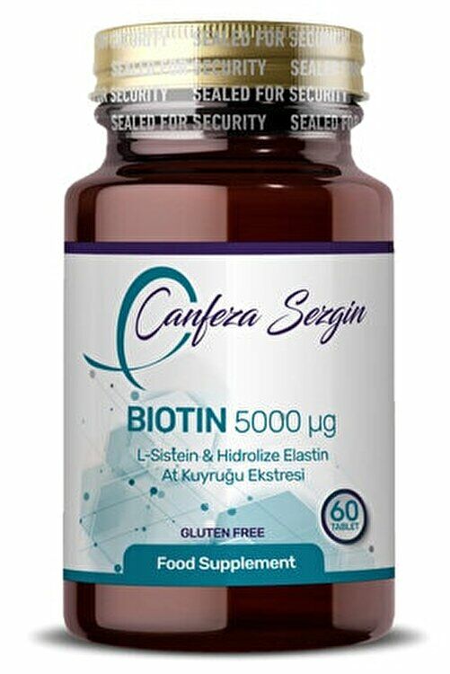 Canfeza Sezgin Biotin L-Sistein Hidrolize Elastin At Kuyruğu Ekstresi 60 Tablet