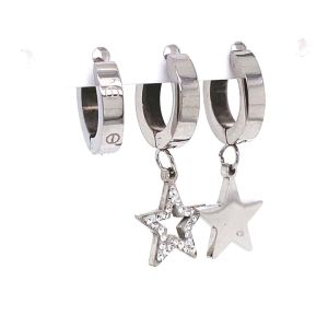 Chn-0137-118 Üçlü Çelik Küpe