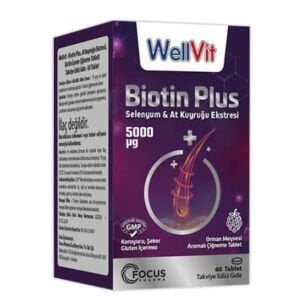 Wellvit Biotin Plus At Kuyruğu Selenyum 60 Çiğneme Tablet