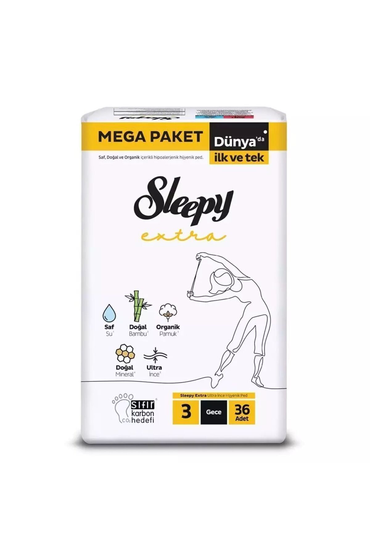 Sleepy Extra Hijyenik Ped Gece 432 Adet Mega Paket 12 x 36