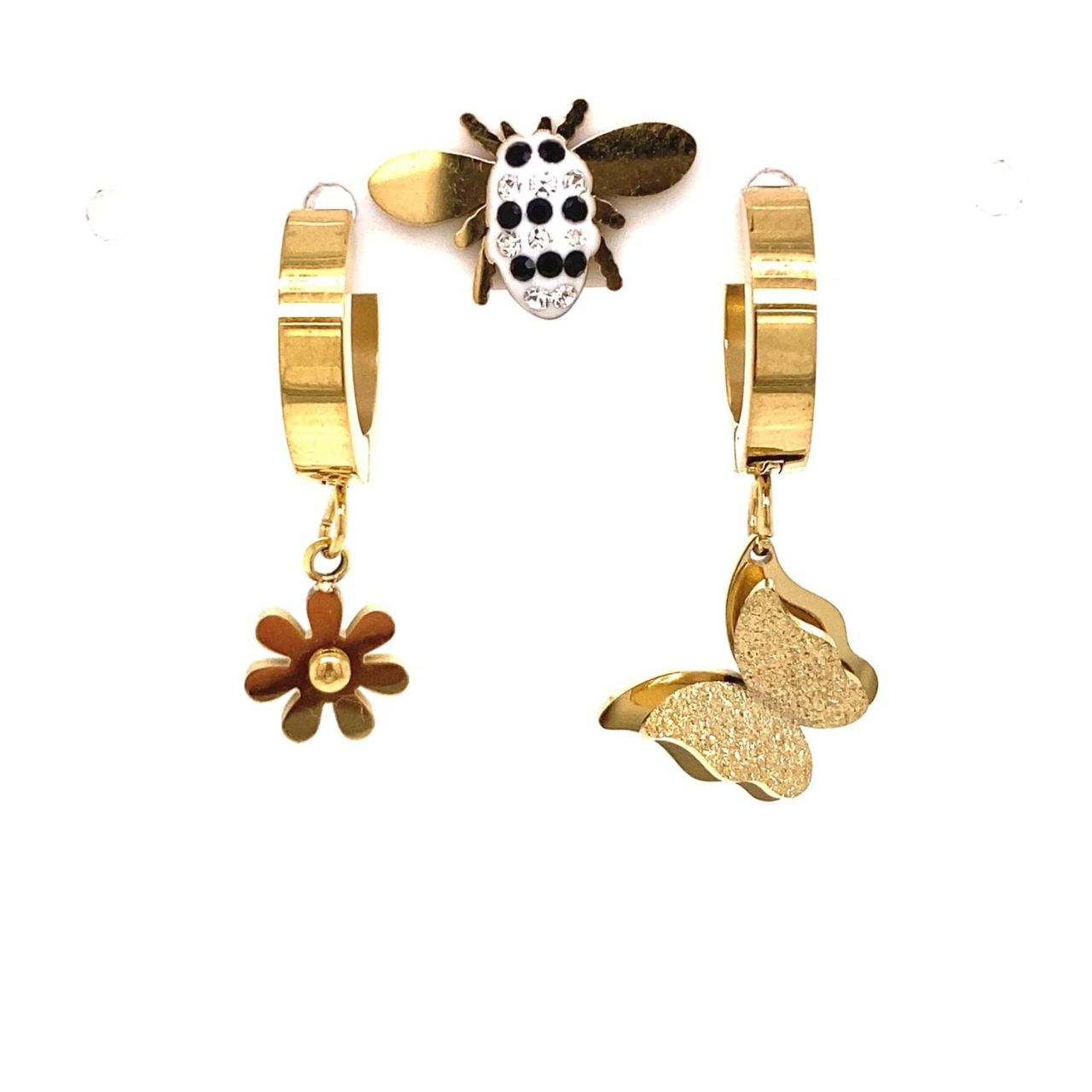 Chn-0137-86 Üçlü Çelik Küpe