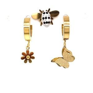 Chn-0137-86 Üçlü Çelik Küpe