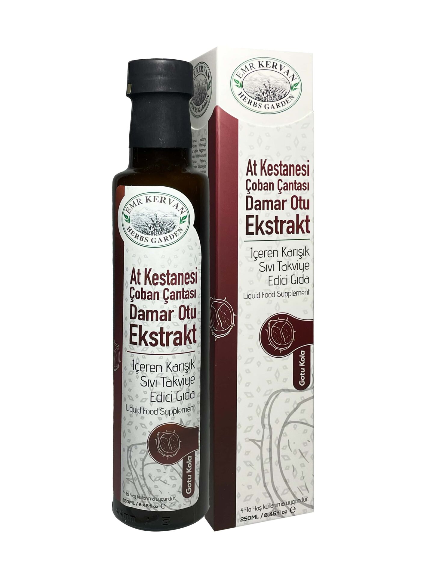 Emr Kervan Herbs Garden At Kestanesi Çoban Çantası Damar Otu Ekstrakt Takviye Edici Gıda 250 ml