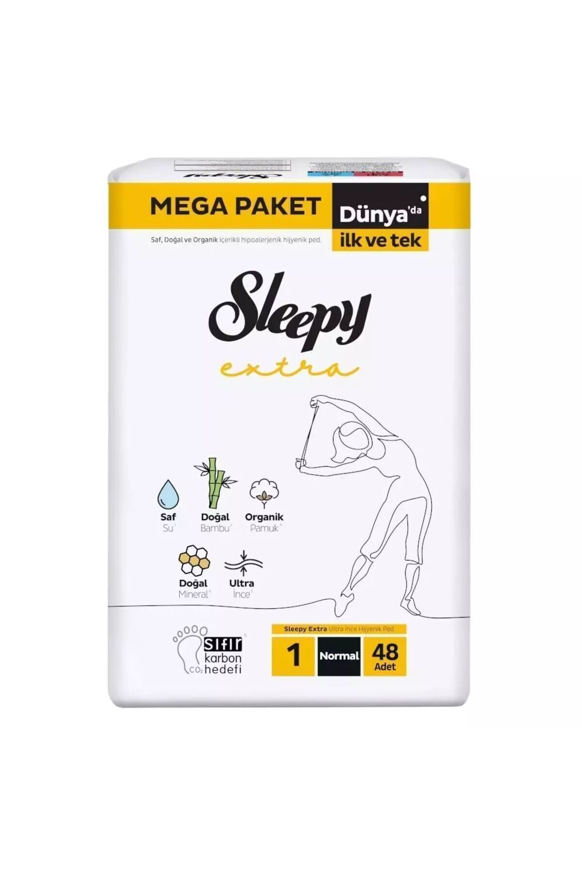 Sleepy Extra Hijyenik Ped Normal 576 Adet Mega Paket 12 x 48