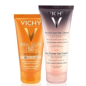 Vichy Ideal Soleil Spf 50+ BB Tinted Velvety Cream 50ml | Ideal Body Duş Jeli 100ml HEDİYE