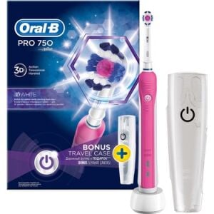 Oral-B Pro 750 Pembe 3D Beyaz Seyahat Çantalı