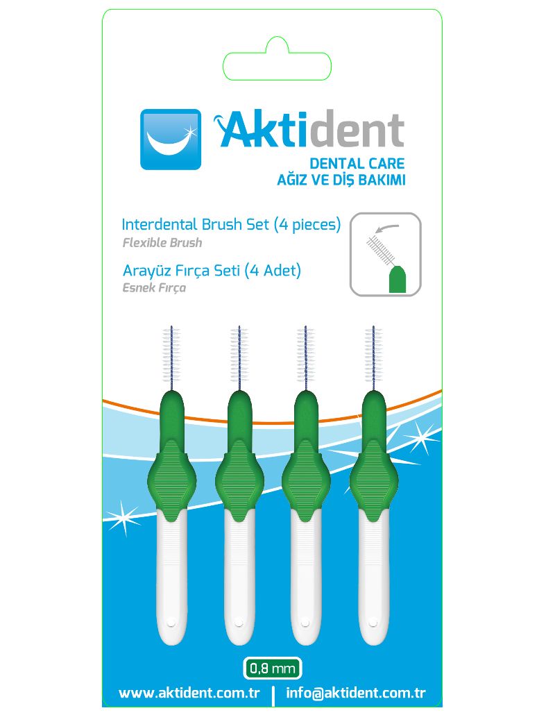Aktıdent Arayuz Fırca Setı Yesıl 4Lu