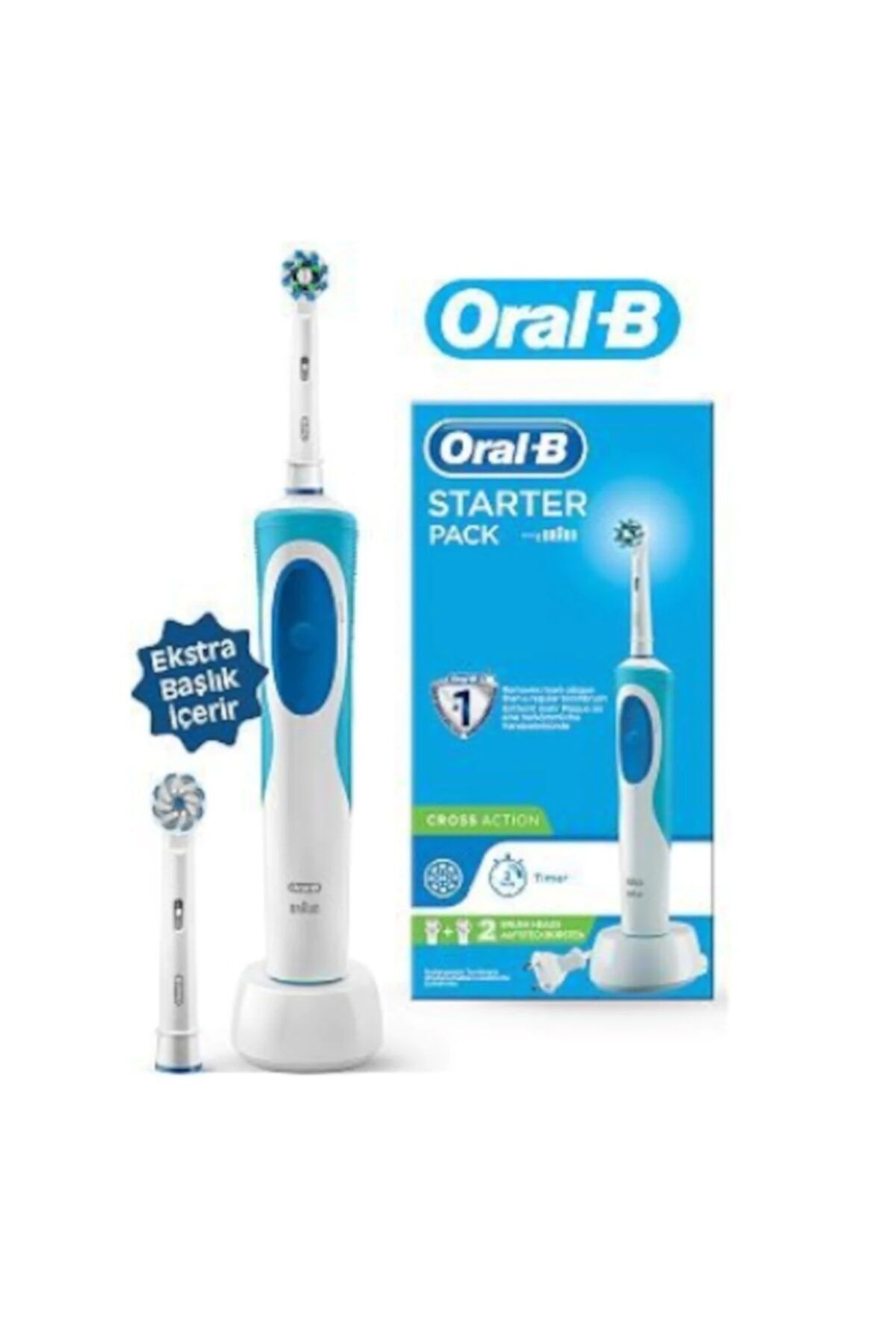 Oral-B Starter Pack Şarjlı Diş Fırçası + 2 Fırça Başlığı