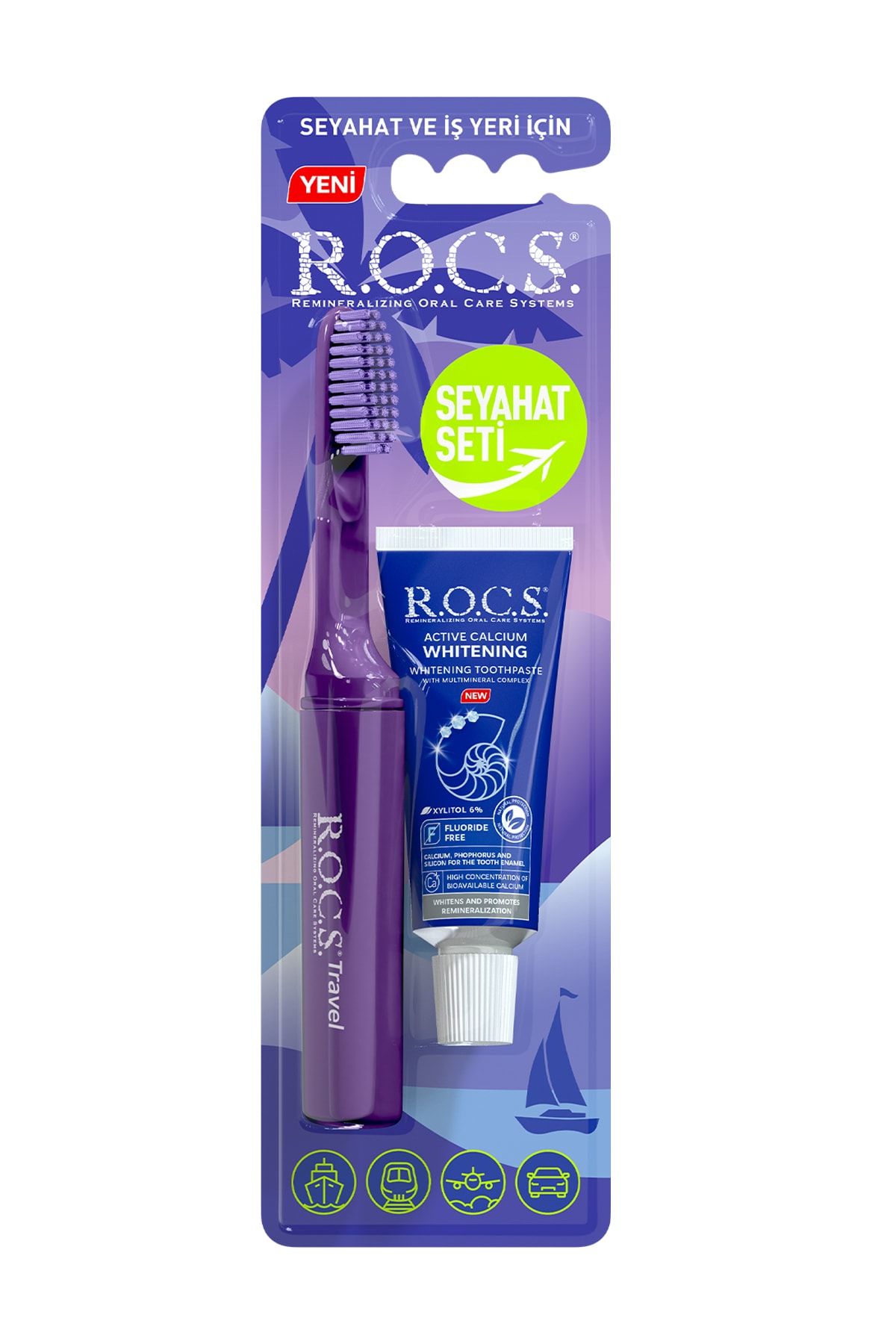 Rocs Travel Set - Diş Fırçası + Whitening Macun 20 ml