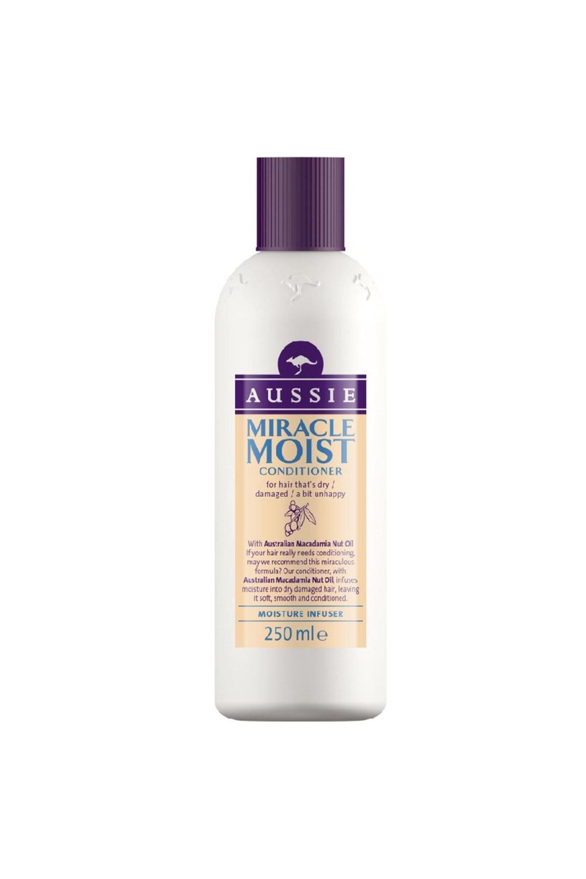 Aussie Miracle Moist Avusturalya Fındık Yağı Özlü Kuru Yıpranmış Saçlar İçin Saç Kremi 250 ml