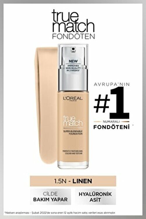 L'Oreal Paris True Match Fondoten No: 1,5 N