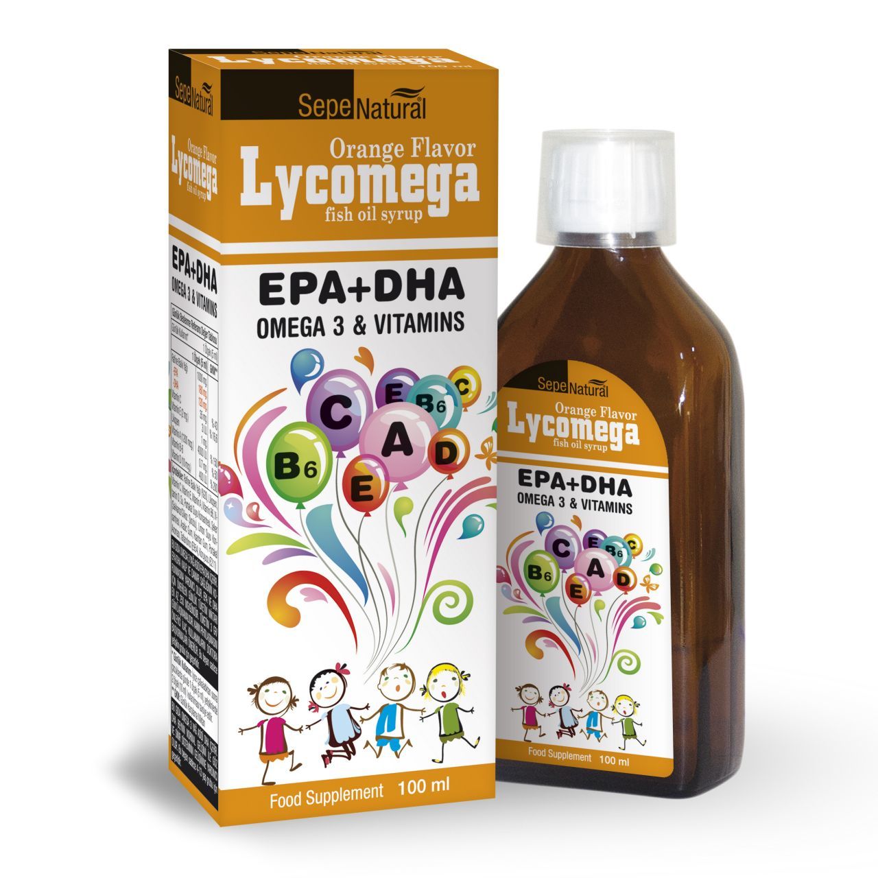 LycOmega 3 100 ml Portakal Aromalı Balık Yağı Şurubu