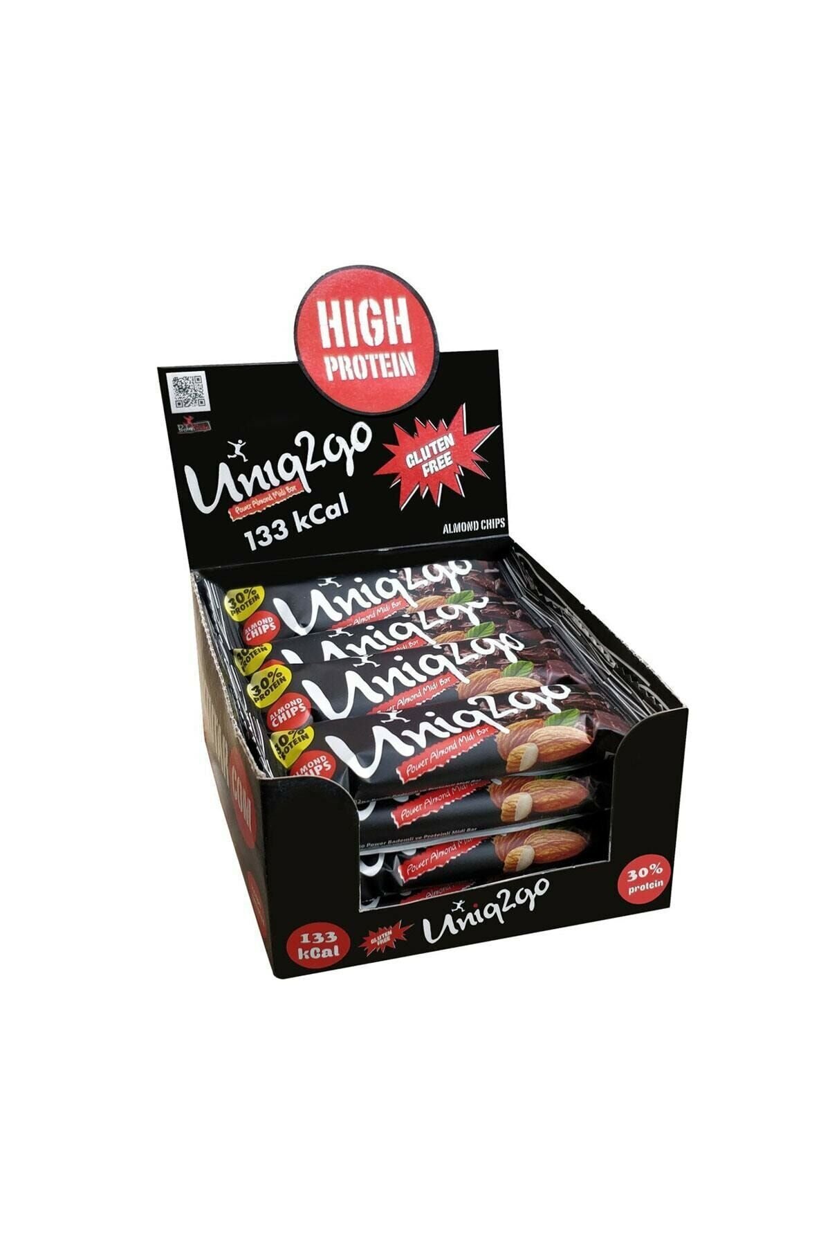 Uniq2Go Power Bademli Protein Bar 16'lı 38 gr