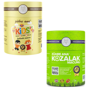 Zühre Ana Kozalak Macunu 240 gr + Zühre Ana Kids Pekmez Arı Sütü Vitamin Kakaolu Macun 240 gr