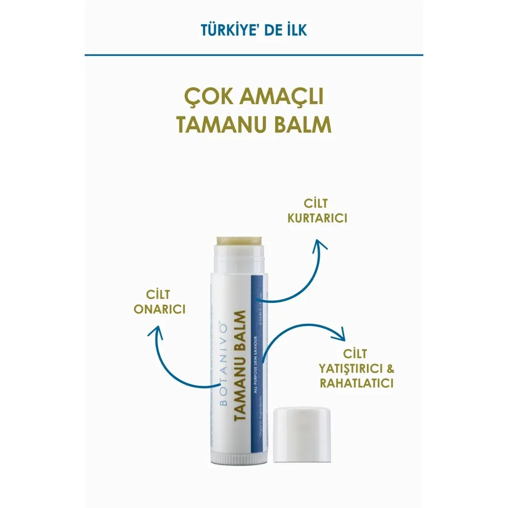 Botanivo Çok Amaçlı Tamanu Balm Cilt Kurtarıcı Onarıcı Yatıştırıcı Organik İçerikli Stick 5 ml