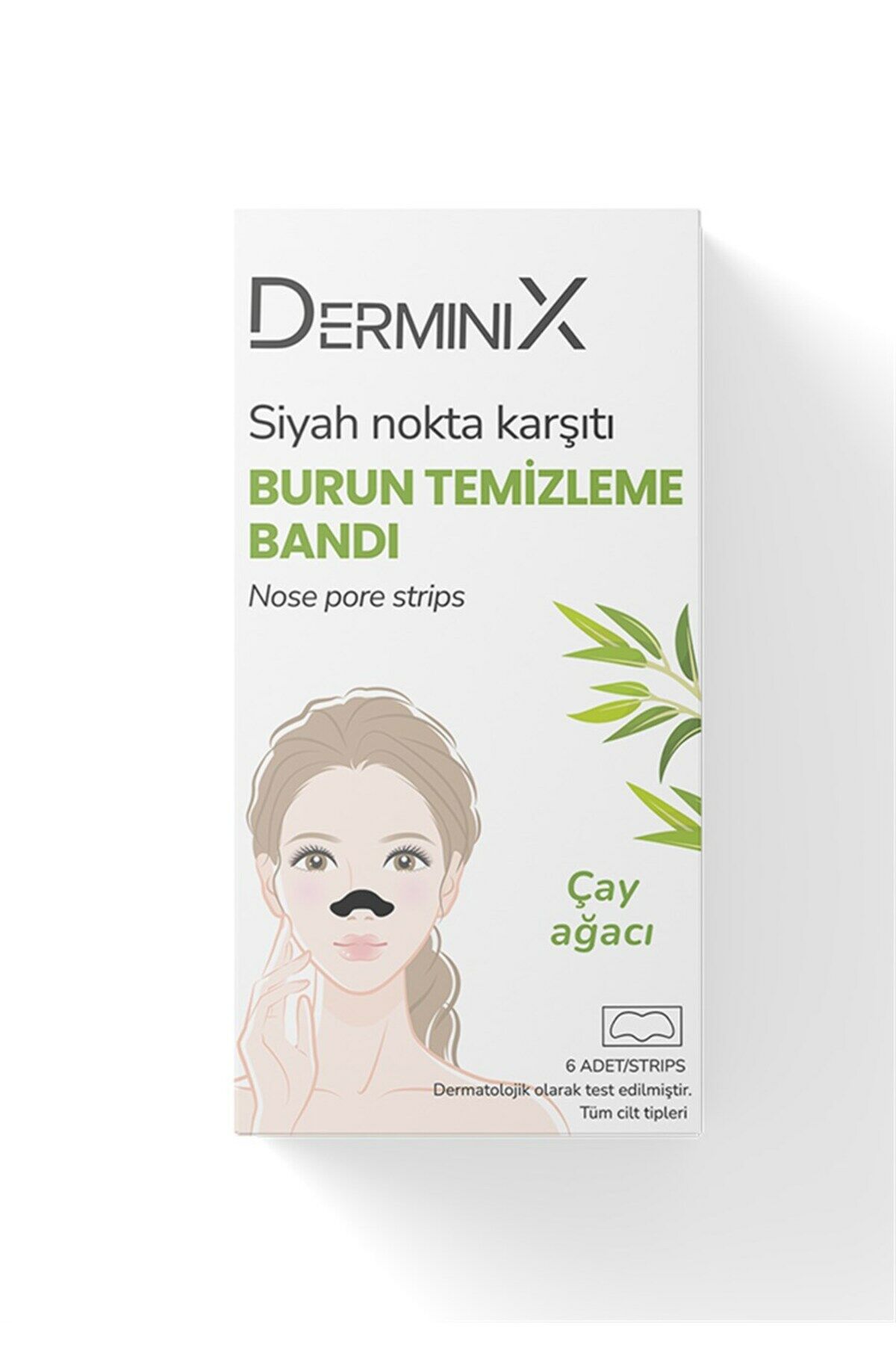 Derminix Çay Ağacı Özlü Siyah Nokta Karşıtı Burun Temizleme Bandı 6'lı