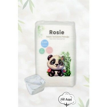 Rosie %100 Doğal Bebek Temizleme Pamuğu 60'lı