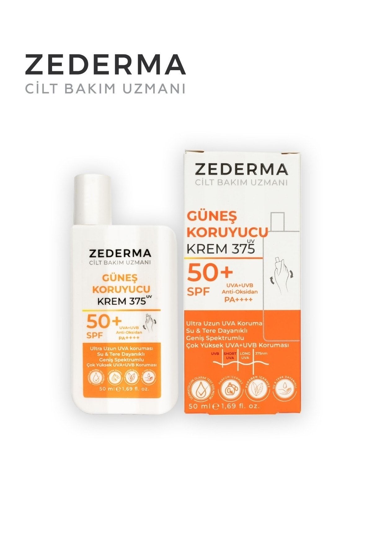 Zederma Güneş Koruyucu Krem UV375 Ultra Uzun Koruma PA++++ SPF50+ 50 ml