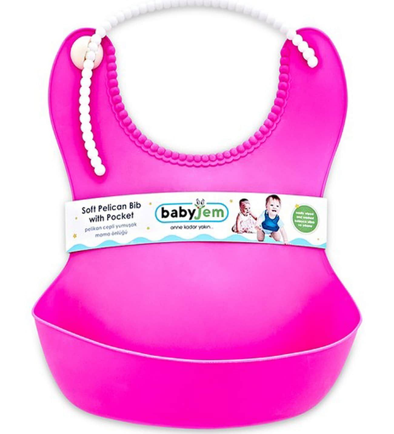 Babyjem Pelikan Cepli Mama Önlüğü Pembe