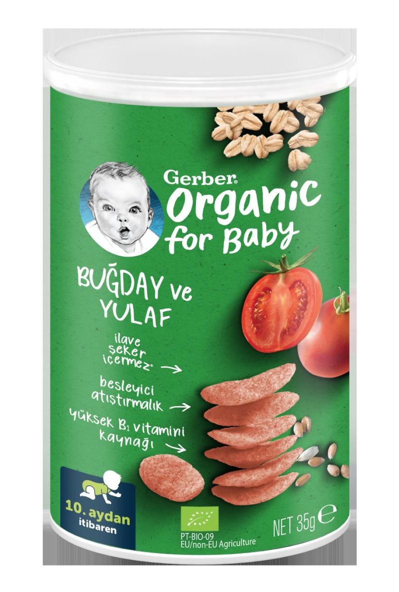 Gerber Organik Buğday ve Yulaf Çocuk Atıştırmalığı 35 gr