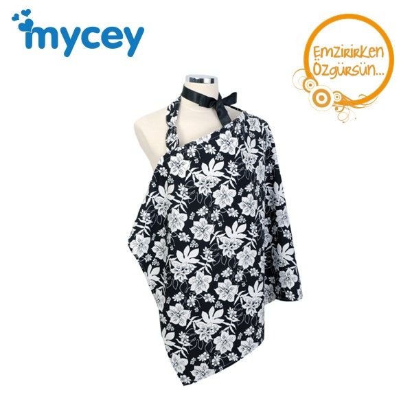 Mycey Annemin Emzirme Önlüğü - Siyah Beyaz