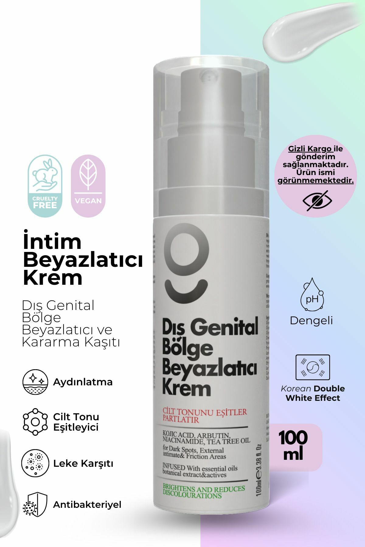Greenlabel Dış Genital Bölge Beyazlatıcı Kararma Karşıtı Ph Dengeli Korean Double White Krem 100 ml