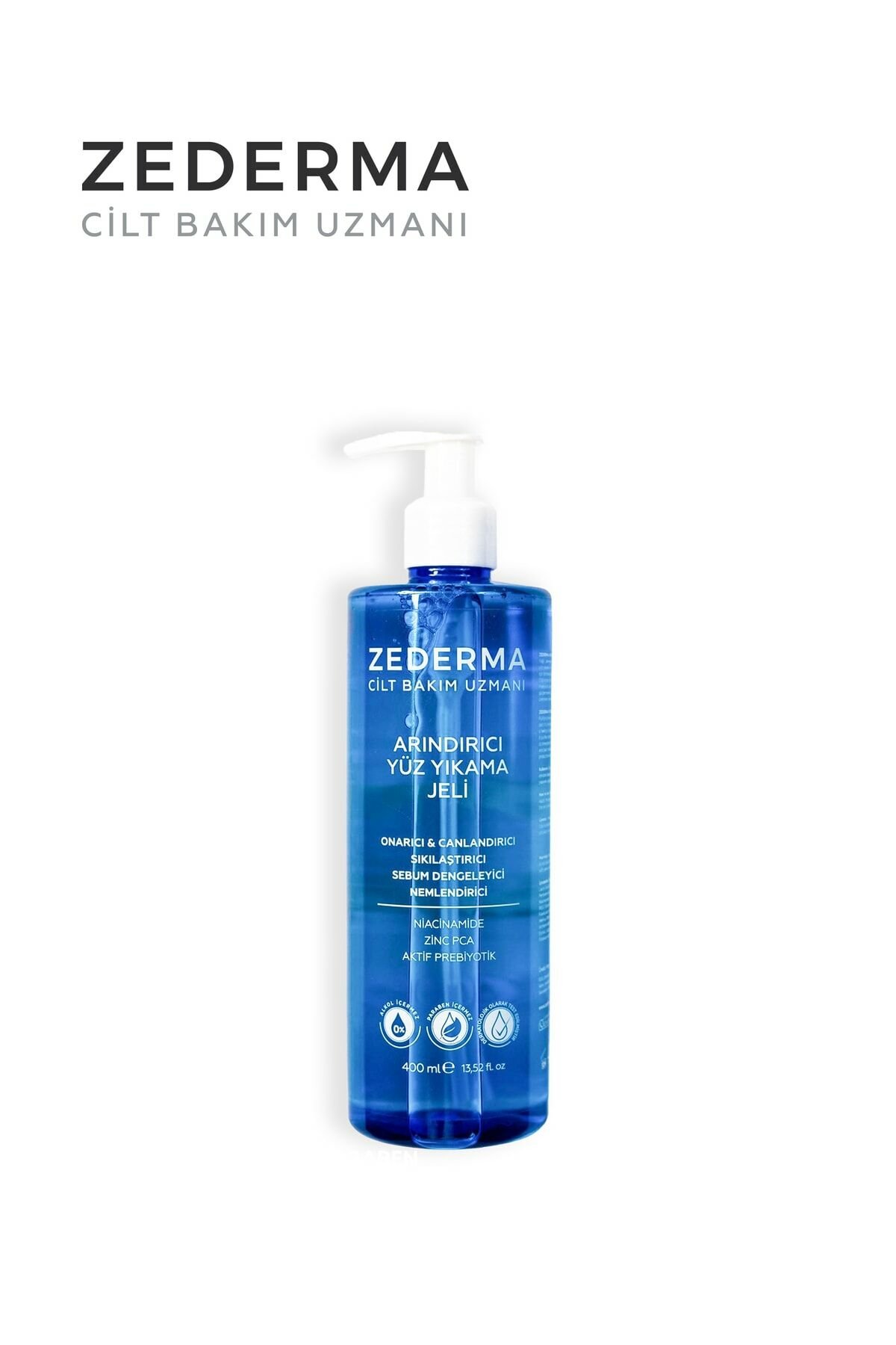 Zederma Arındırıcı Yüz Yıkama Jeli Yağlı Akne Eğilimli ve Hassas Ciltler İçin 400 ml