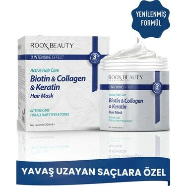 Roox Beauty Keratin Biotin ve Kolajen Destekli Saç Maskesi 300 ml